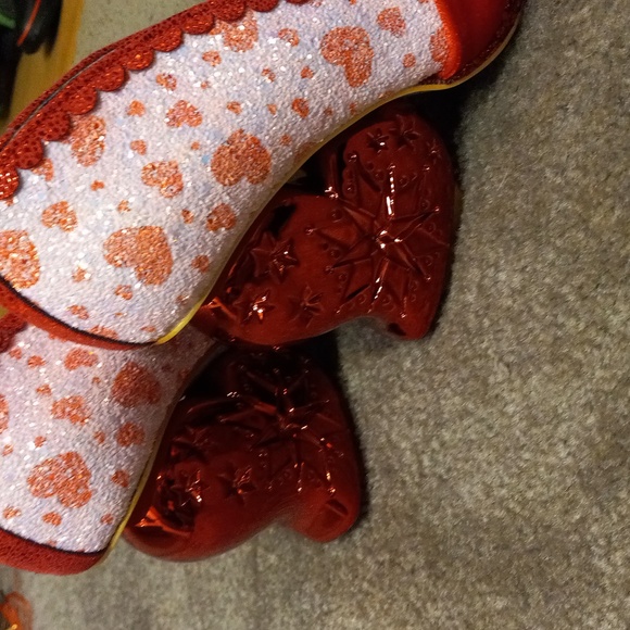 NEW Glitter & Velvet HEART SHAPED HEELS 'You Have My Heart', Size 42 US 11.5 - Picture 9 of 12